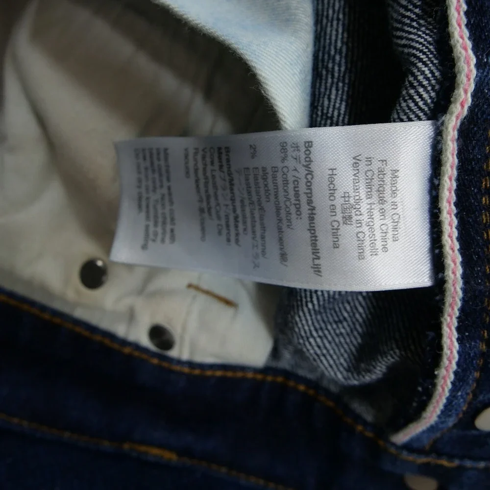 J Crew 484 Jeans Mens 31 Blue Slevedge Slim Straight Mid Rise Button Fly